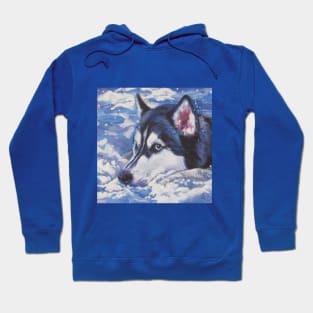 Siberian Husky Fine Art Painting Hoodie